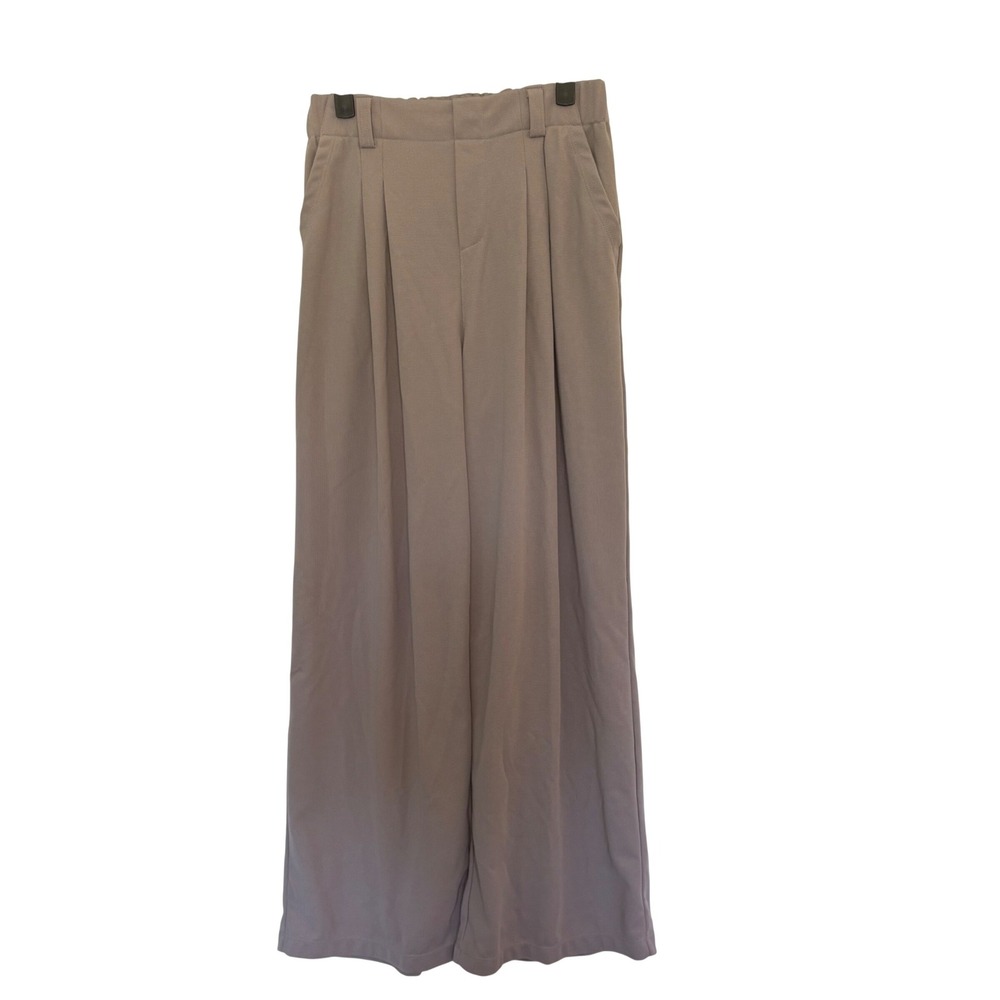 Halara‎ Gray Ribbed Knit Wide Leg Pants XS Comfort Loungewear Cozy Minimalist